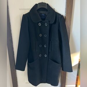 Black Double-Breasted Women's Coat